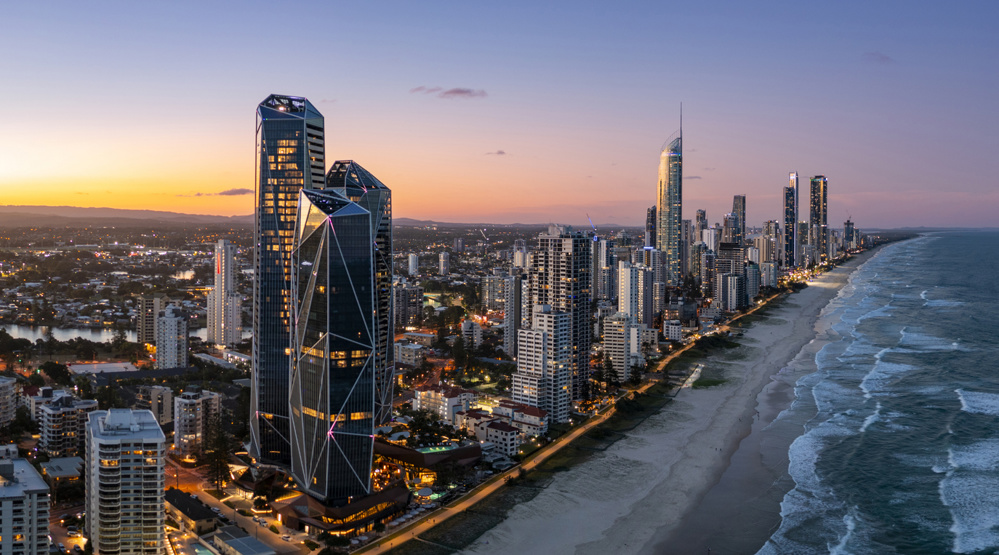 Sunset over the Gold Coast, QLD, Australia